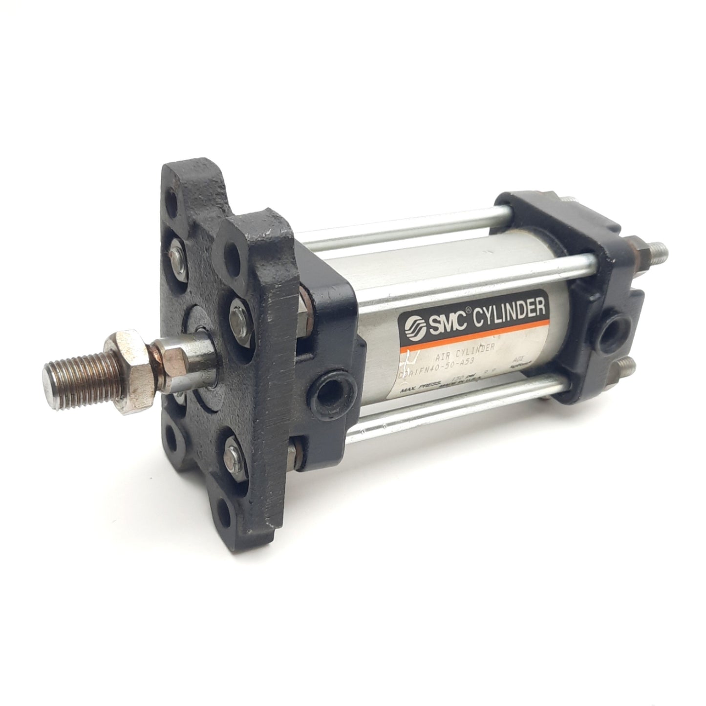 Used SMC CDA1FN40-50-A53 Pneumatic Cylinder 40mm Bore, 50mm Stroke, R1/4 Ports