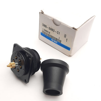 New SMC DM6-04NU-C1 Panel Mount Pneumatic Multi-Connector 6-Tubes, 4mm O.D.