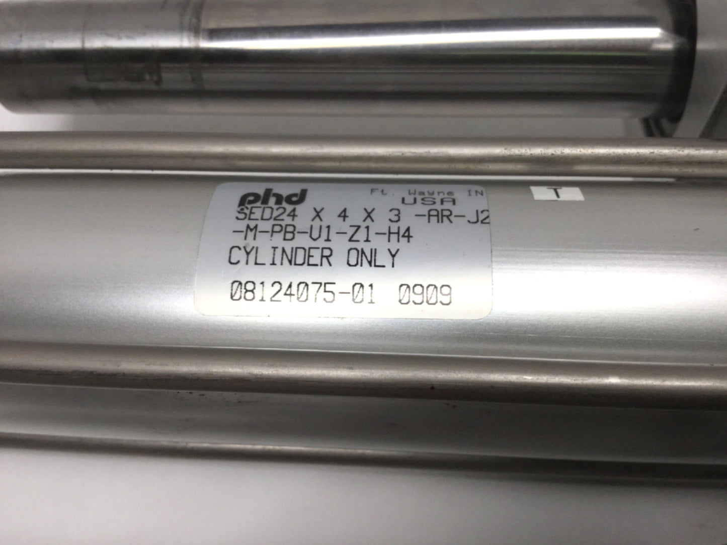 Used PHD SED24 X 4 X 3-AR-J2-M-PB-V1-Z1 Air Cylinder Thruster Slide, 4" Stroke