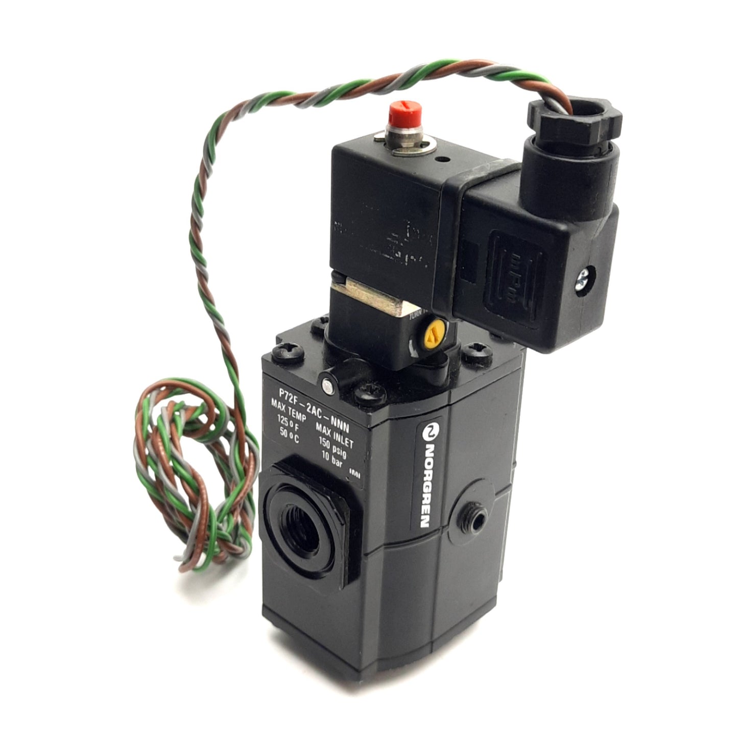 Used Norgen P72F-2AC-NNN Soft Start Dump Valve, 1/4"NPTF, 44-150PSI