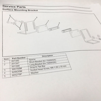 Used Dorner 75009326 Surface Mounting Long Bracket Kit for Ready-to-Run Mini Conveyor