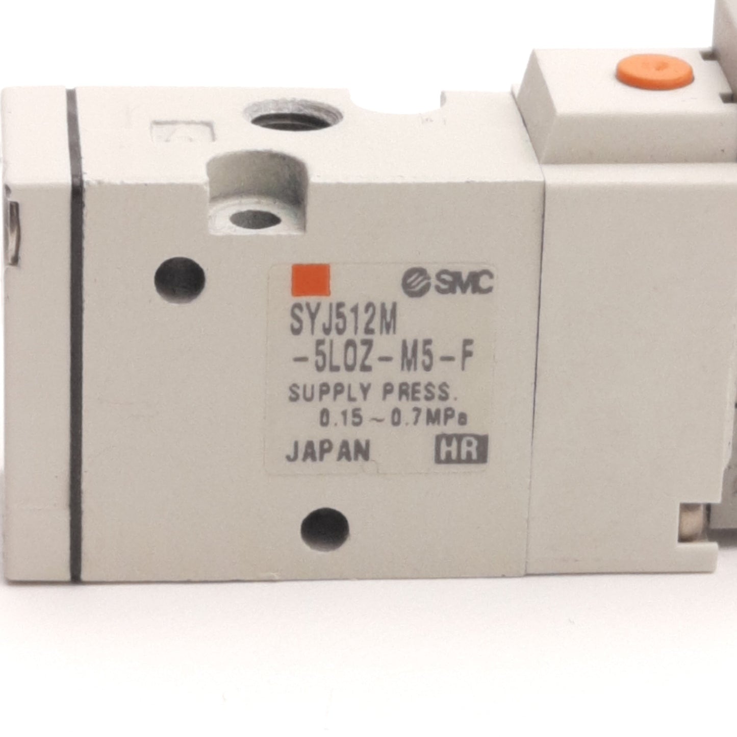 Used SMC SYJ512M-5LOZ-M5-F Solenoid Valve, Normally Closed, 3-Port, 24V DC Coil