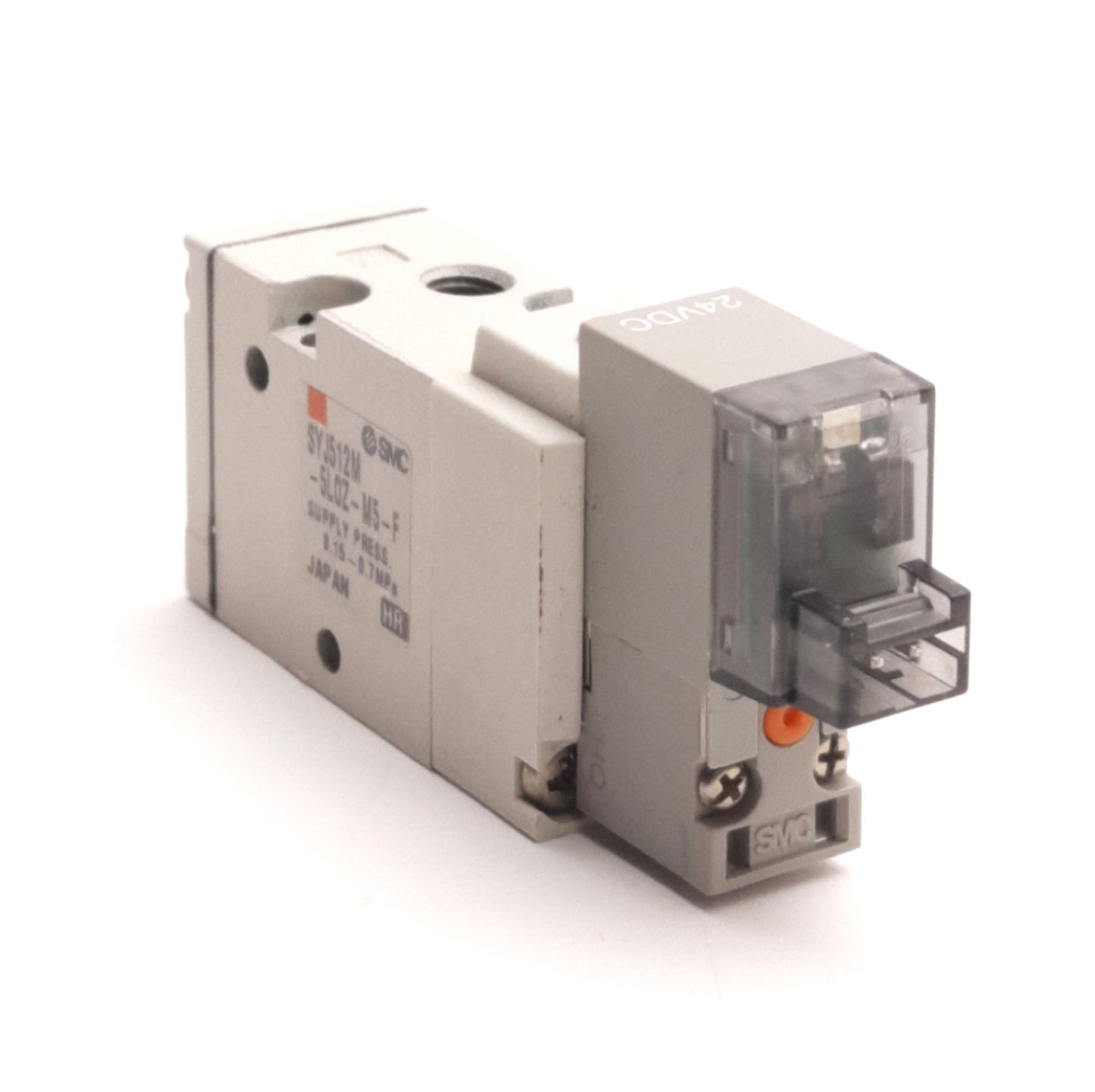 Used SMC SYJ512M-5LOZ-M5-F Solenoid Valve, Normally Closed, 3-Port, 24V DC Coil