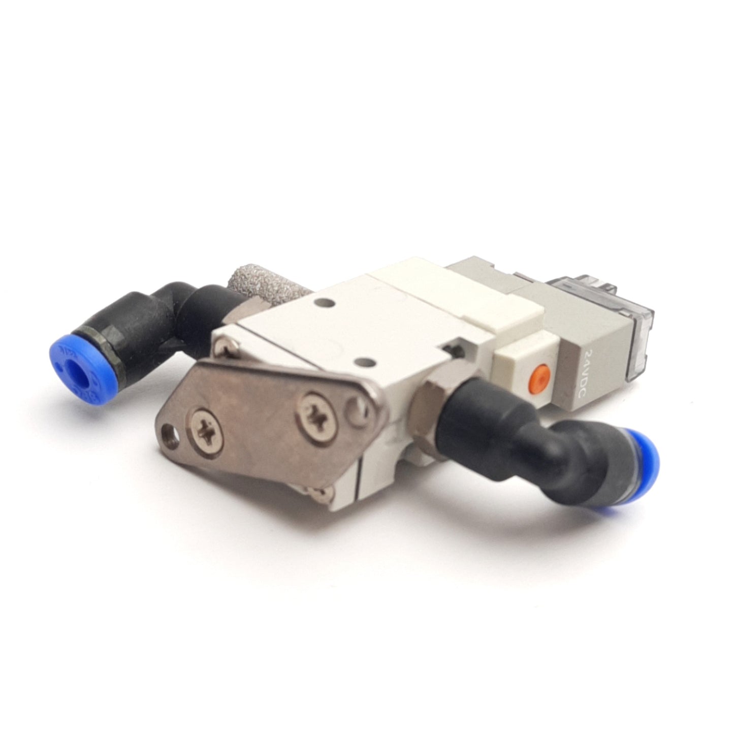 Used SMC SYJ512M-5LOZ-M5 Solenoid Valve, Normally Closed, 3-Port, 24V DC Coil