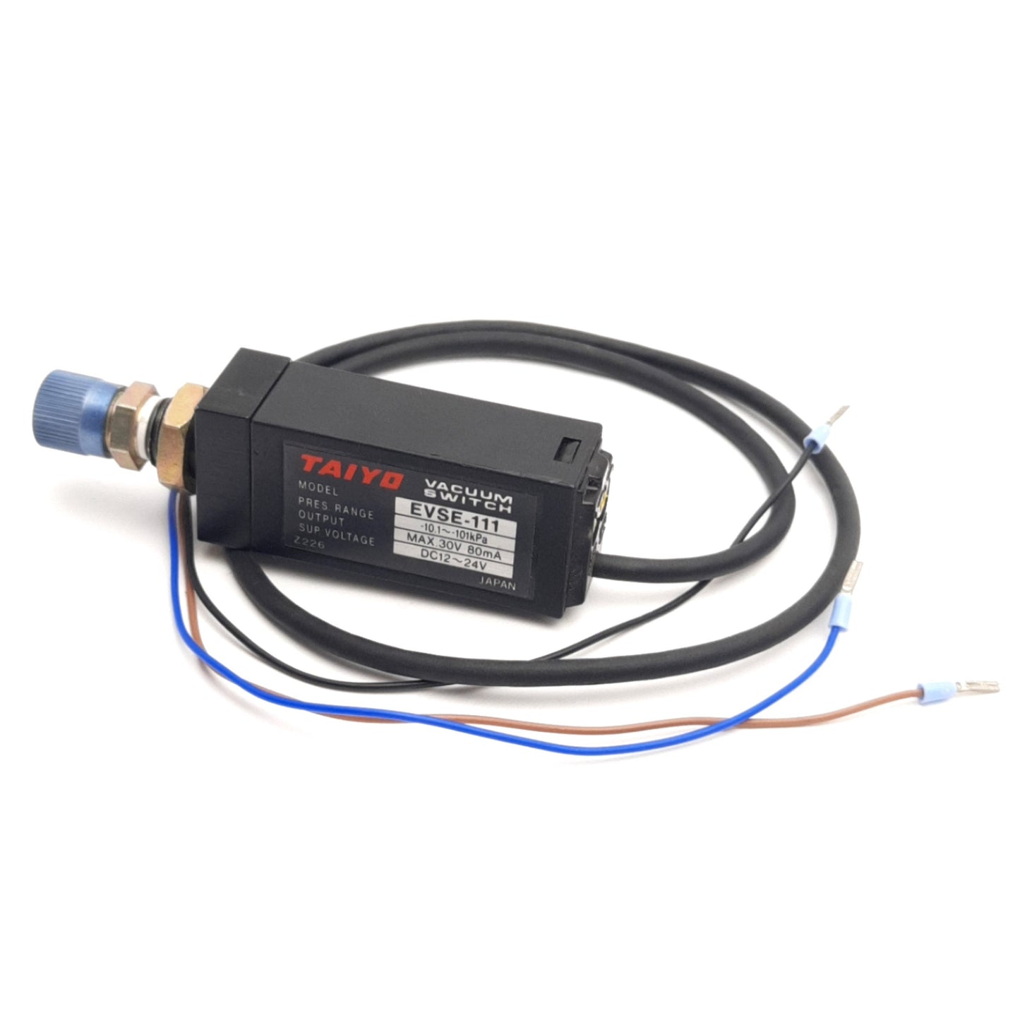 Used Taiyo EVSE-111 Vacuum Switch, 5mm Hose Fitting, -10.1 to -101kPa, 24V DC, PNP