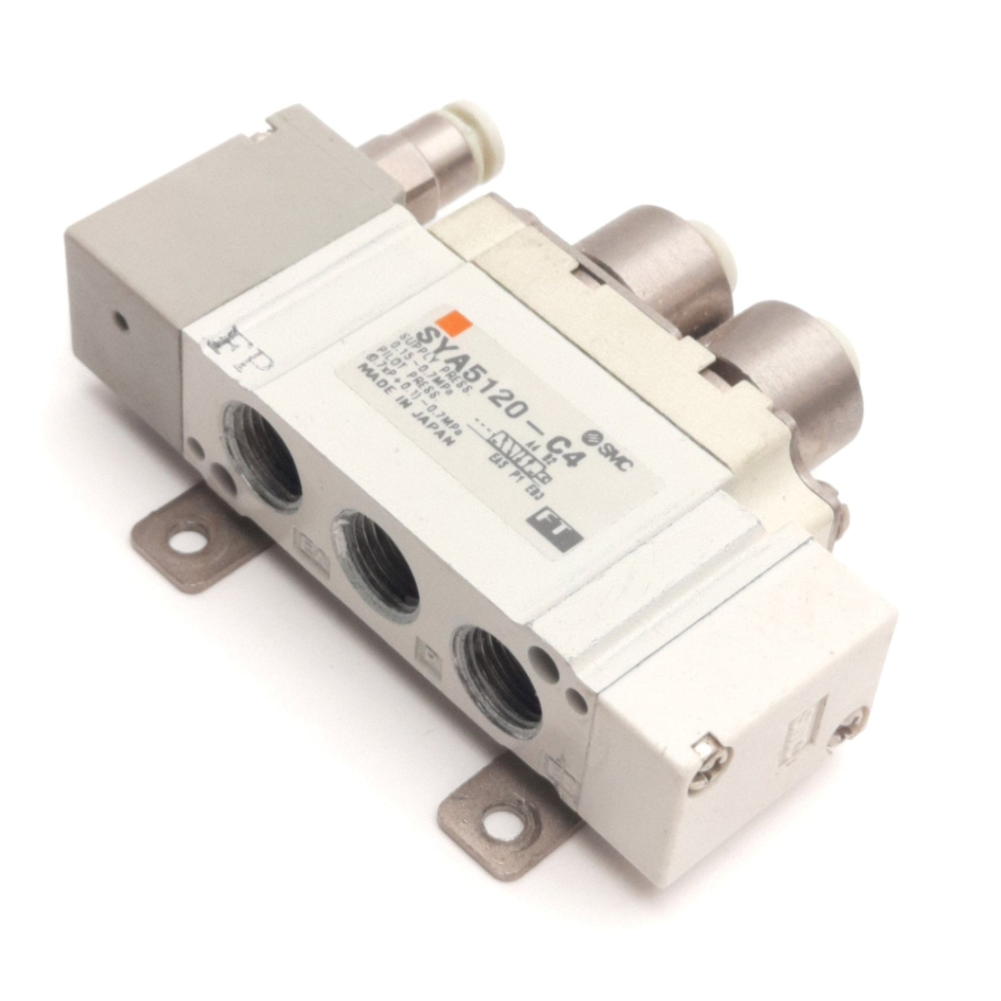 Used SMC SYA5120-C4 Pilot Valve, 2-Position 5-Port, Pressure: 0.15-0.7MPa, 1/8" NPT