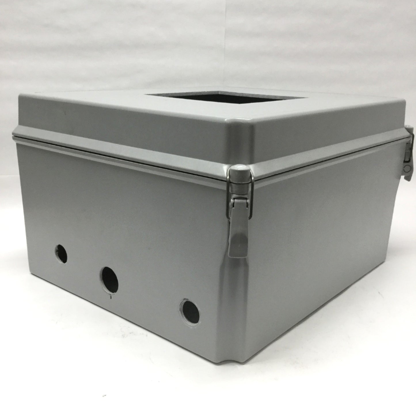 Used Hoffman A14128CHQRFG Fiberglass Enclosure 14" x 12" x 8" Box *5.5" Cut-Out*