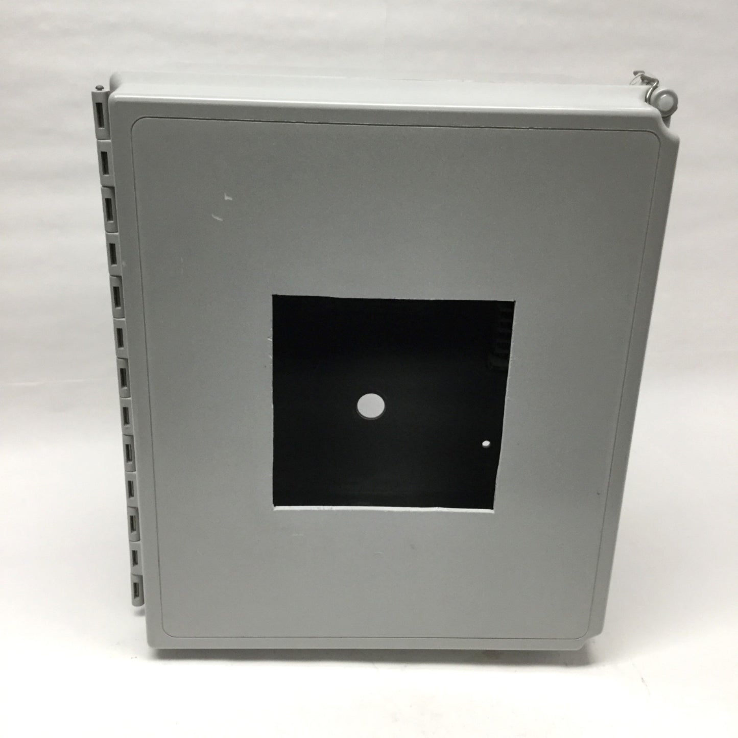 Used Hoffman A14128CHQRFG Fiberglass Enclosure 14" x 12" x 8" Box *5.5" Cut-Out*