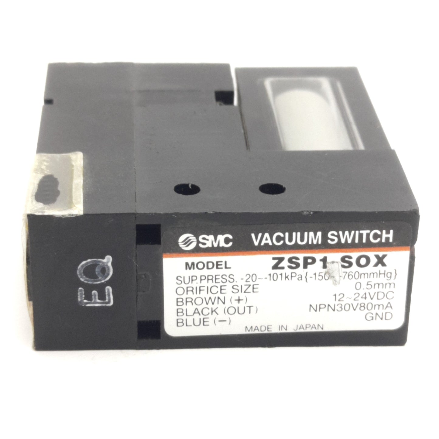 Used SMC ZSP1-S0X-15CN-D Vacuum Switch, NPN, 12-24V DC, -20 to -101kPa, 0.5mm Orifice