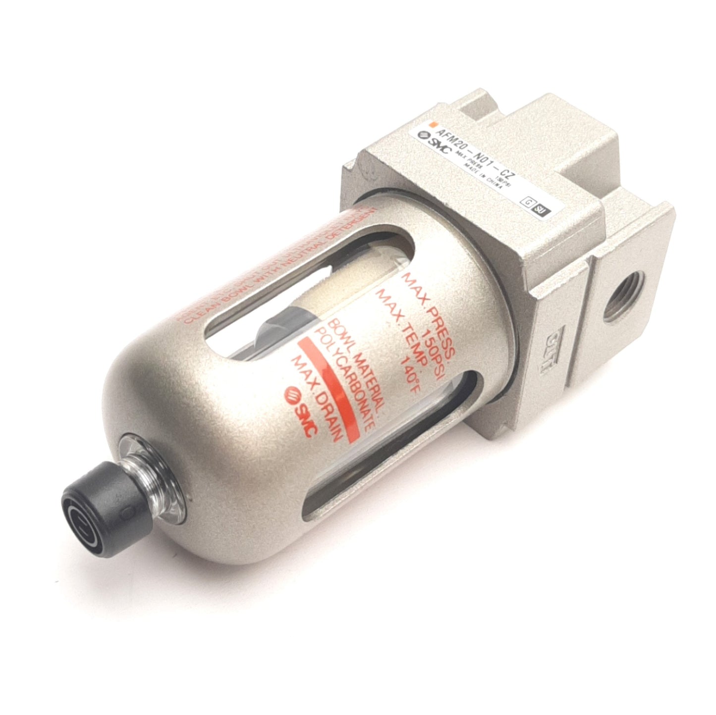 New – Open box SMC AFM20-N01-CZ Coalescing Mist Separator 1/8" NPT, 150Psi Max, 0.3 µm