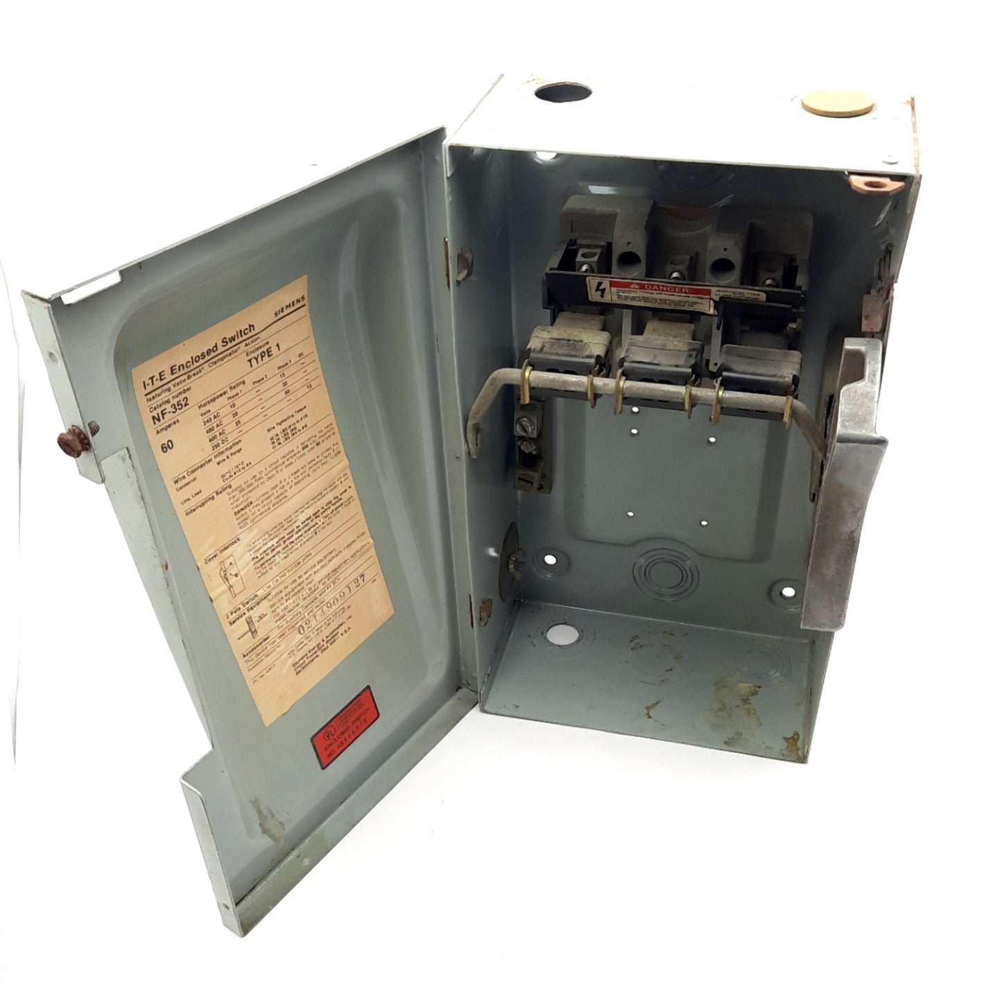 Used Siemens NF352 I-T-E Heavy Duty Enclosed Disconnect Switch 600VAC / 60A, 3-Phase