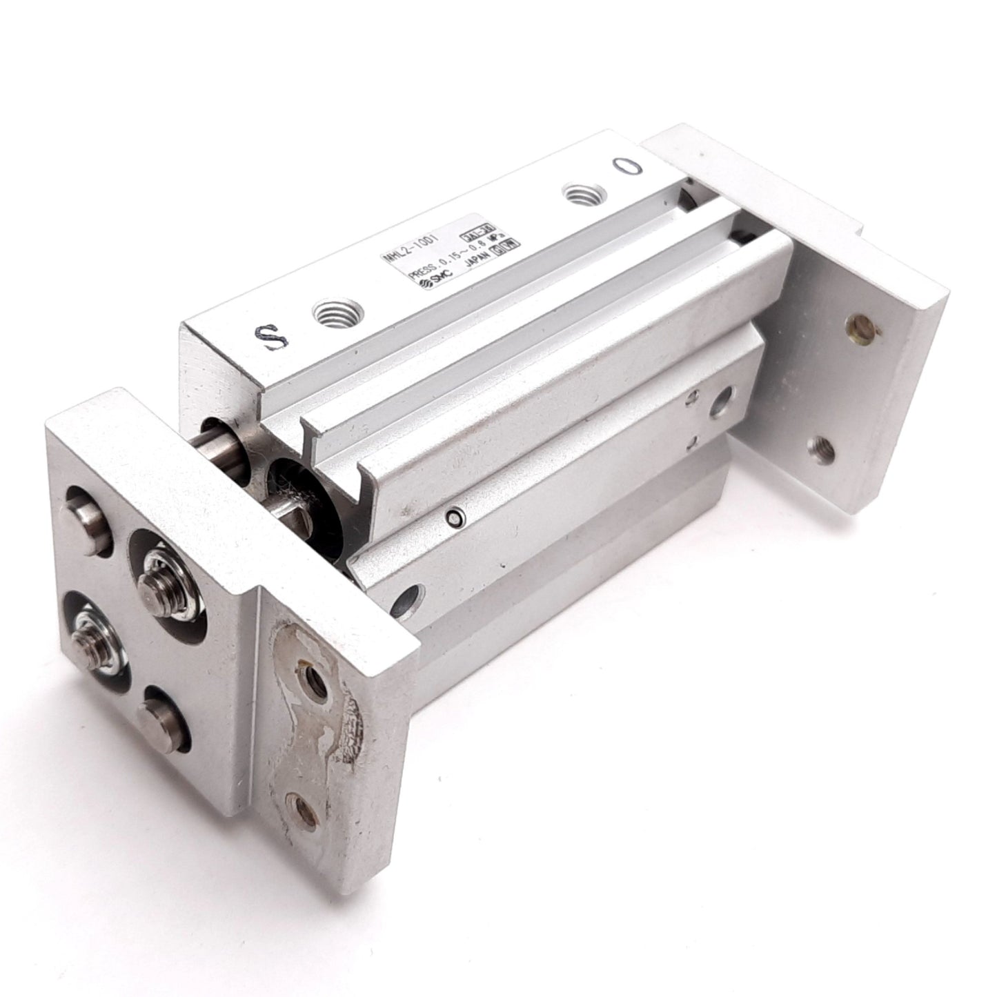 Used SMC MHL2-10D1 Pneumatic Gripper, Bore: 10mm, Stroke: 40mm, 0.15-0.6MPa, M5x0.8
