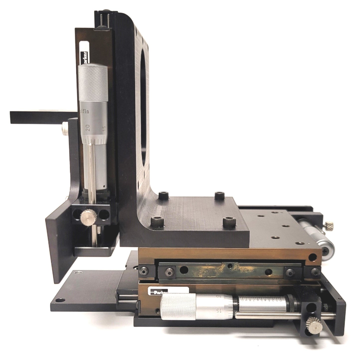 Used Parker 4436 Linear 3-Axis XYZ Ball Bearing Positioner, 5" Stage, 1" Travel