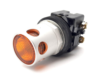 New Eaton HT8GDAV7 Push Button Incandescent Illuminated, Amber 28mm, 120VAC