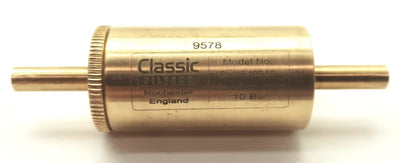Used Classic Filters BL112.109.5S Inline Filter, 0.1μm, 10 Bar, 1/4" Tube, Brass Body