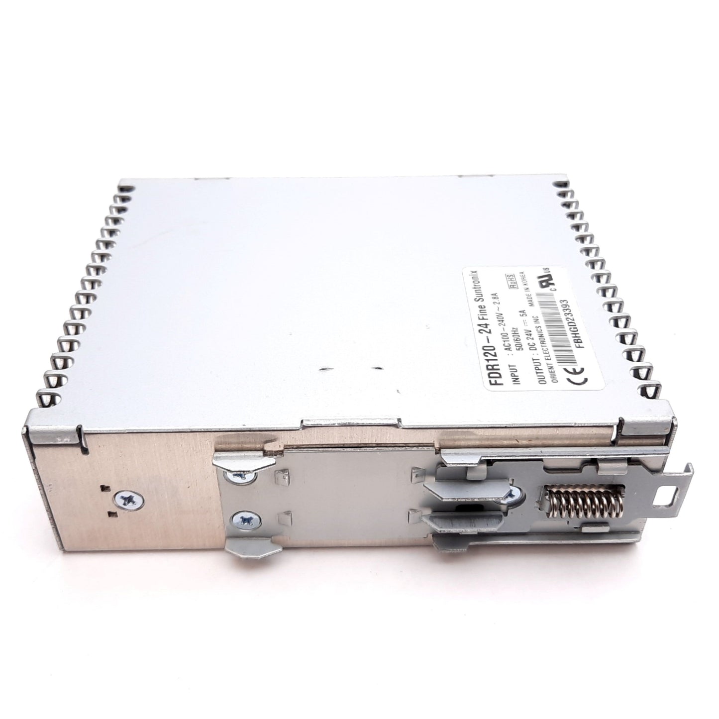 Used Fine Suntronix FDR120-24 Power Supply, Input: 100-240VAC 2.8A, Output: 24VDC 5A