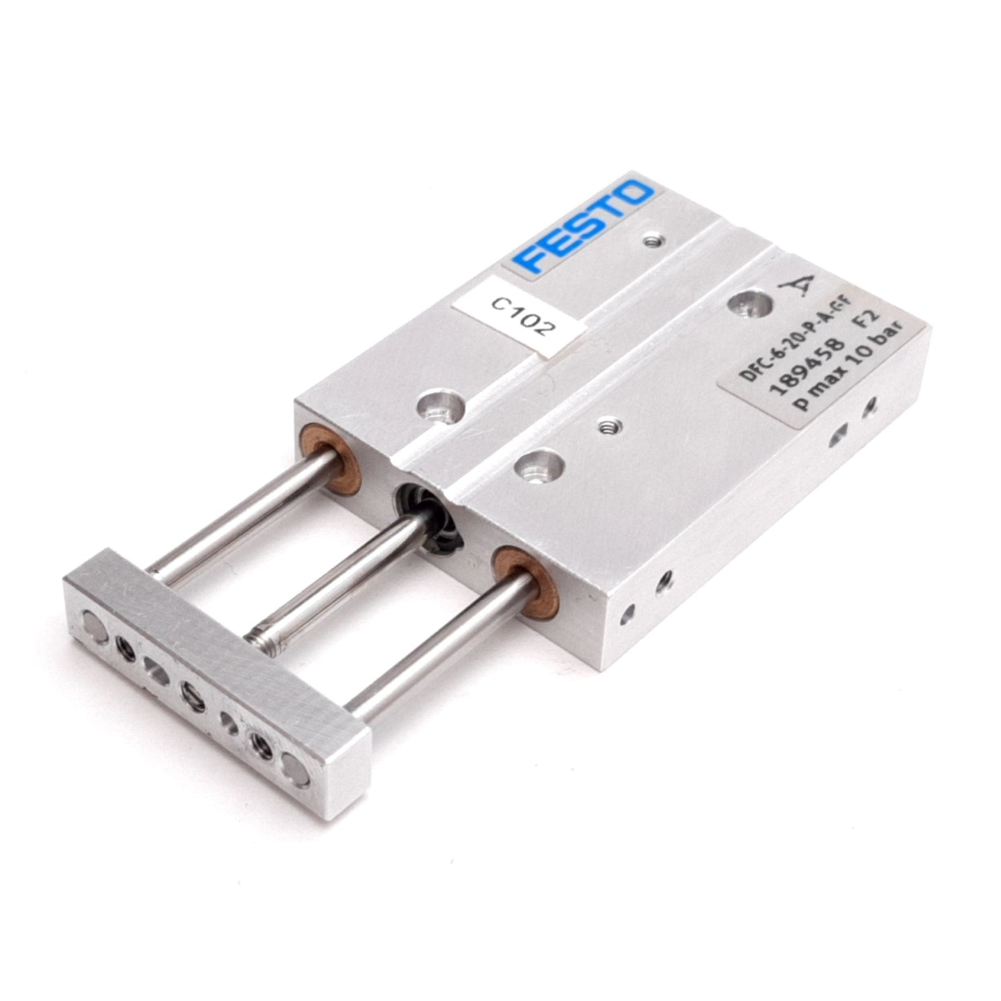 Used Festo DFC-6-20-P-A-GF Miniature Guided Cylinder, Bore: 6mm, Stroke: 20mm, 10bar