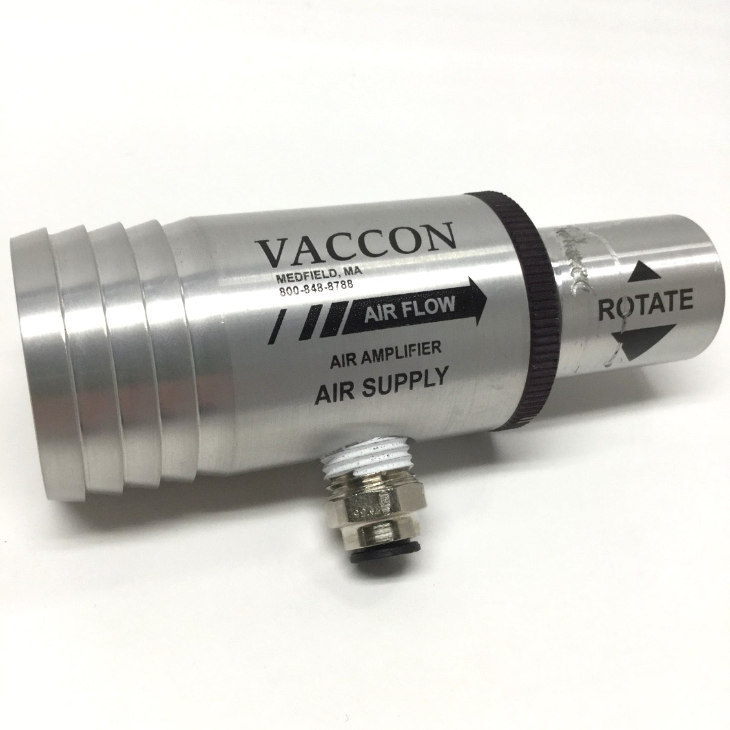 Used Vaccon CDF 500H Adjustable Air Amplifier Vacuum Generator 7inHg @50psi, 1/2" NPT