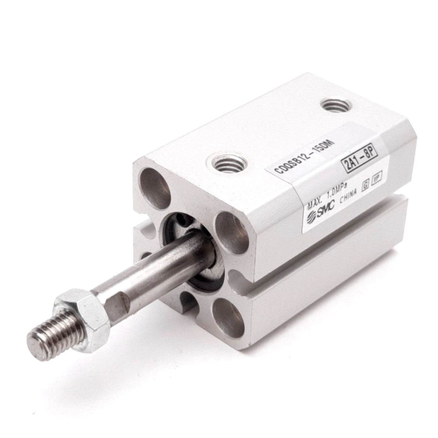 Used SMC CDQSB12-15DM Compact Cylinder, Bore: 12mm, Stroke: 15mm, 1.0MPa, M5x0.8