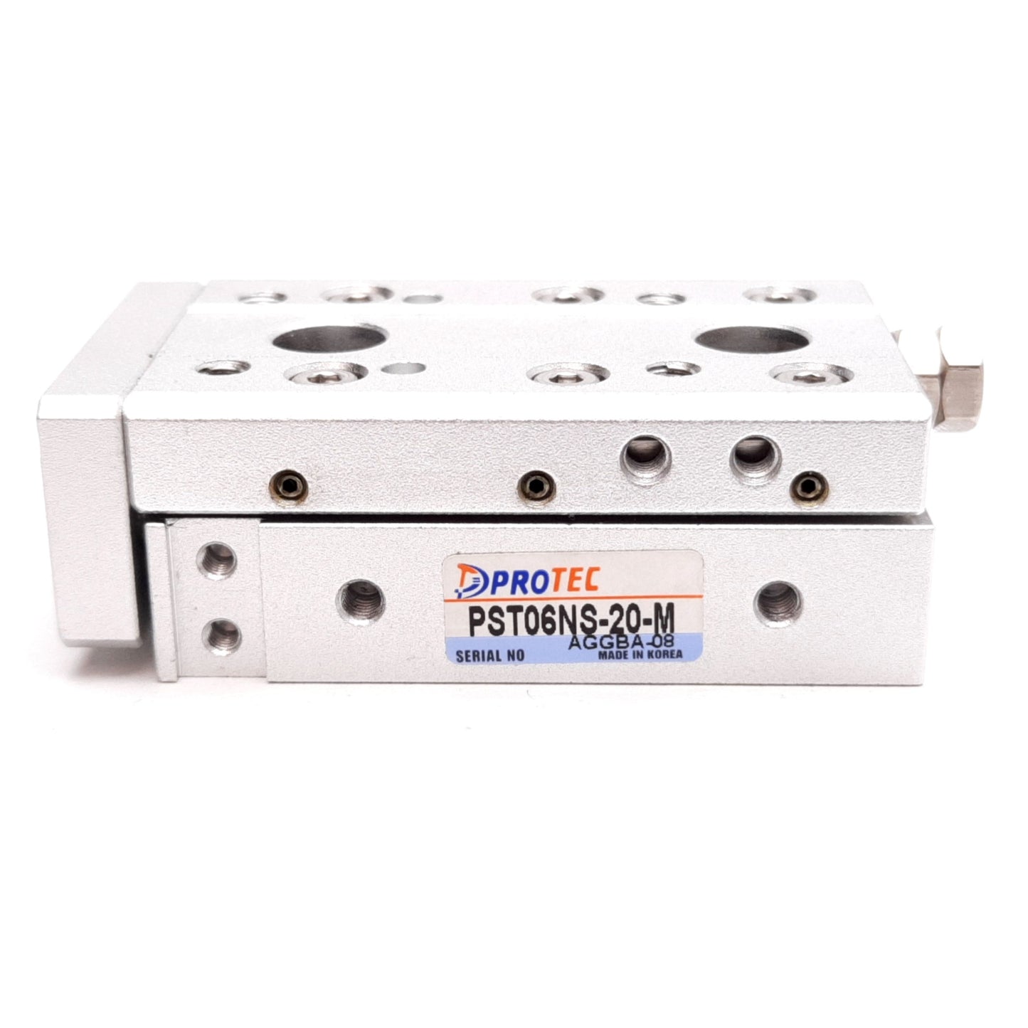 Used Protec PST06NS-20-M Pneumatic Slide Table, Bore: 6mm, Stroke: 20mm, M3x0.5