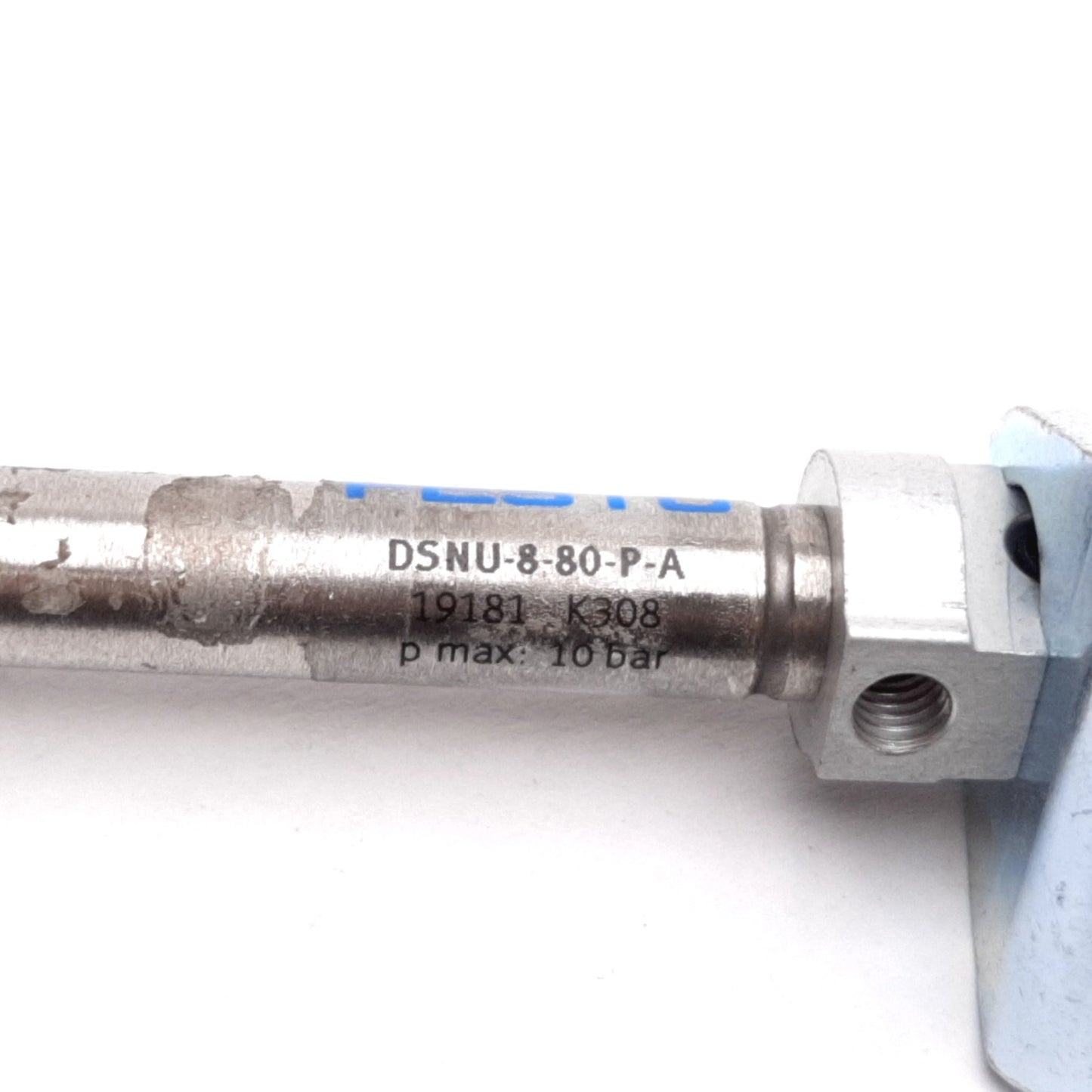 Used Festo DSNU-8-80-P-A Pneumatic Cylinder, Bore: 8mm, Stroke: 80mm, 10bar, M5x0.8