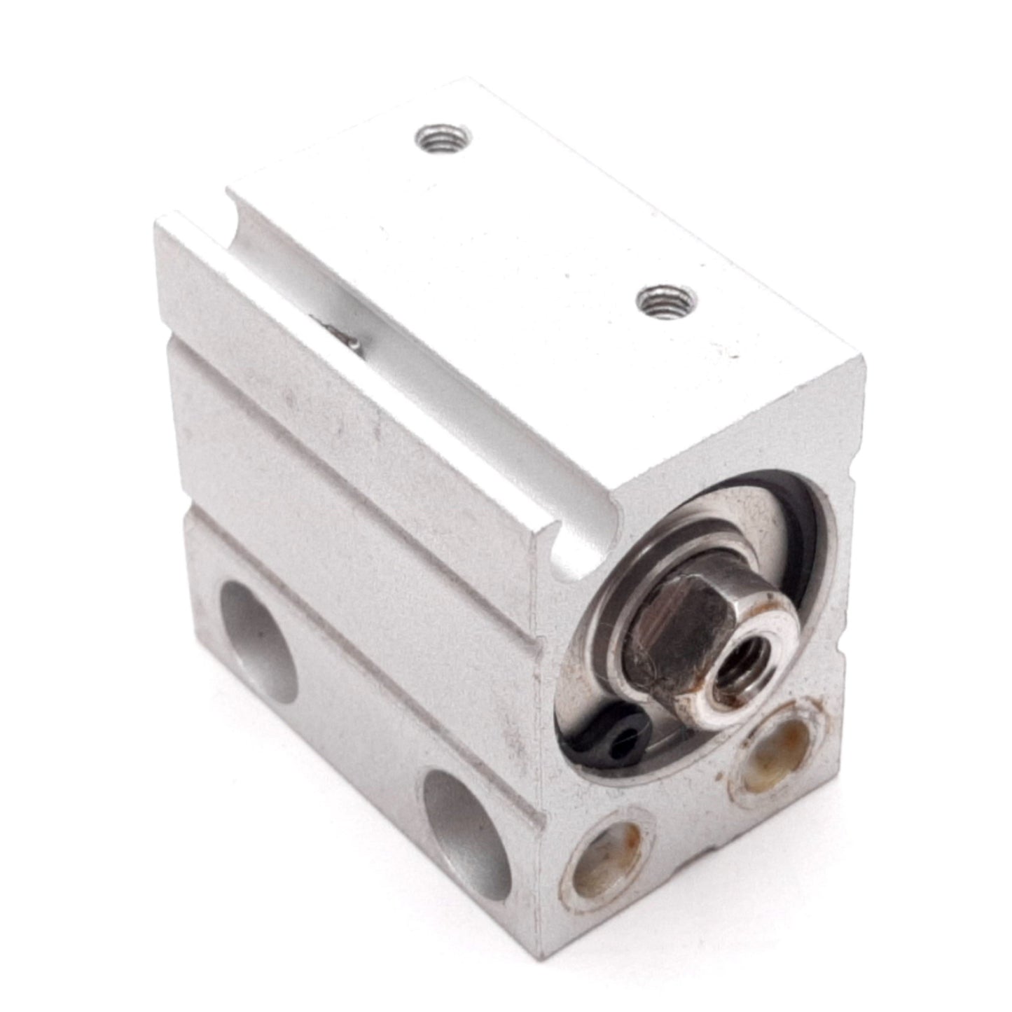 Used SMC CUJB16-10D Compact Cylinder, Bore: 16mm, Stroke: 10mm, 0.7MPa, M3x0.5