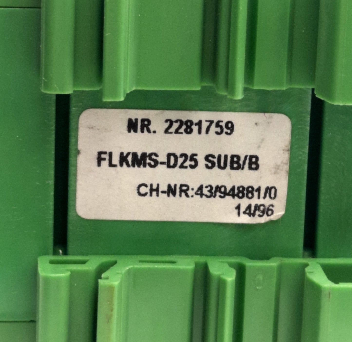 Used Phoenix Contact FLKMS-D25 Sub/B Breakout Board DB25 Female to Terminals