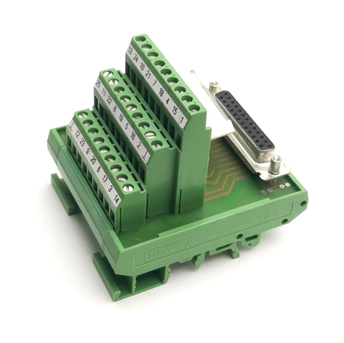 Used Phoenix Contact FLKMS-D25 Sub/B Breakout Board DB25 Female to Terminals