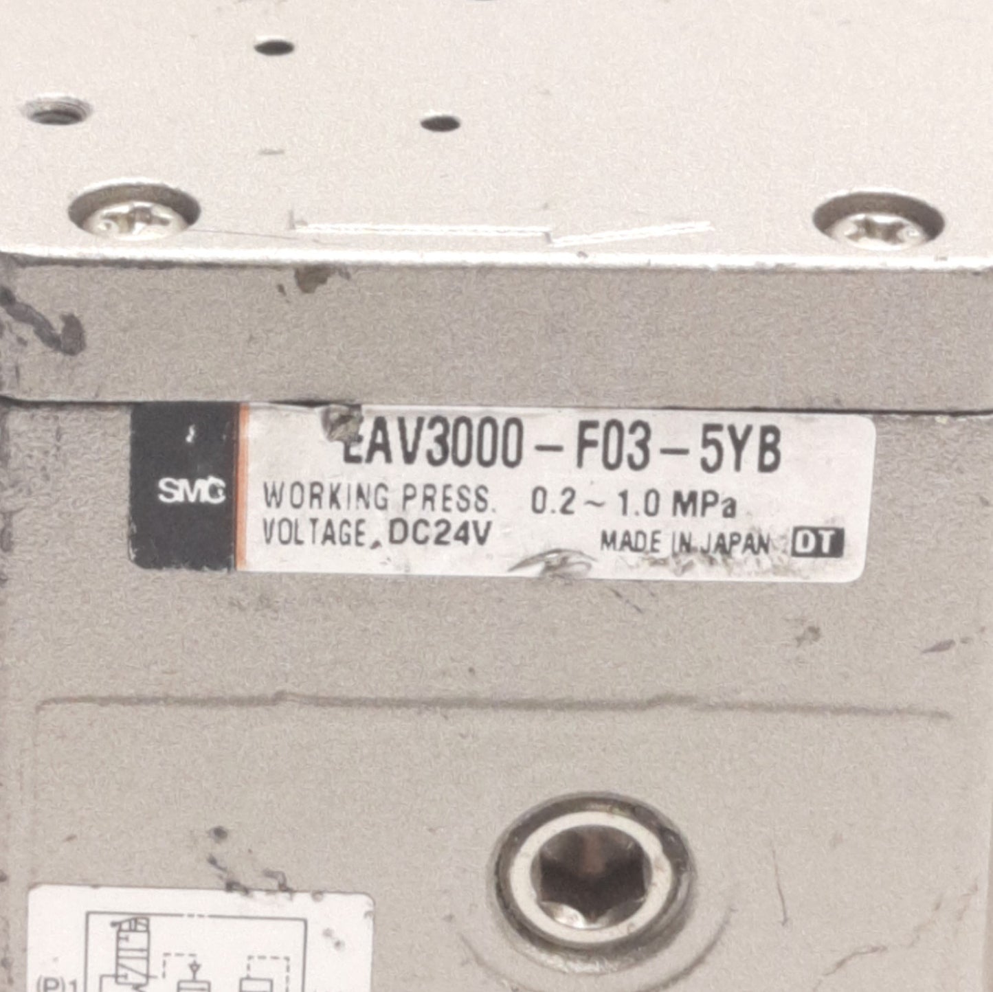 Used SMC EAV3000-F03-5YB Soft Start Valve 3/8"G Port, 0.2-1MPa, 24V DC Coil