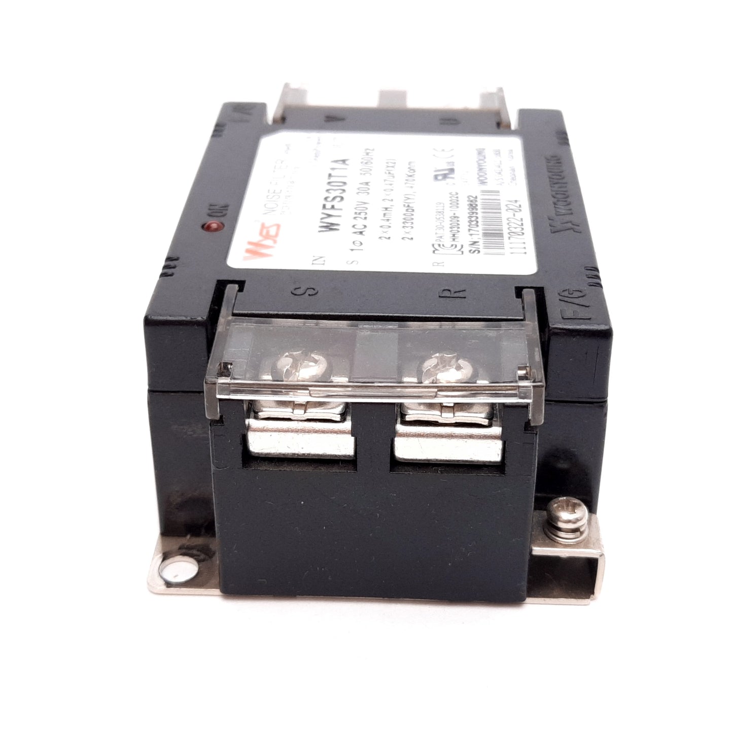 Used Woonyoung WYFS30T1A Wyes Noise Filter, Rating: 250VAC 30A 50/60Hz, 2x 3300pF(Y)