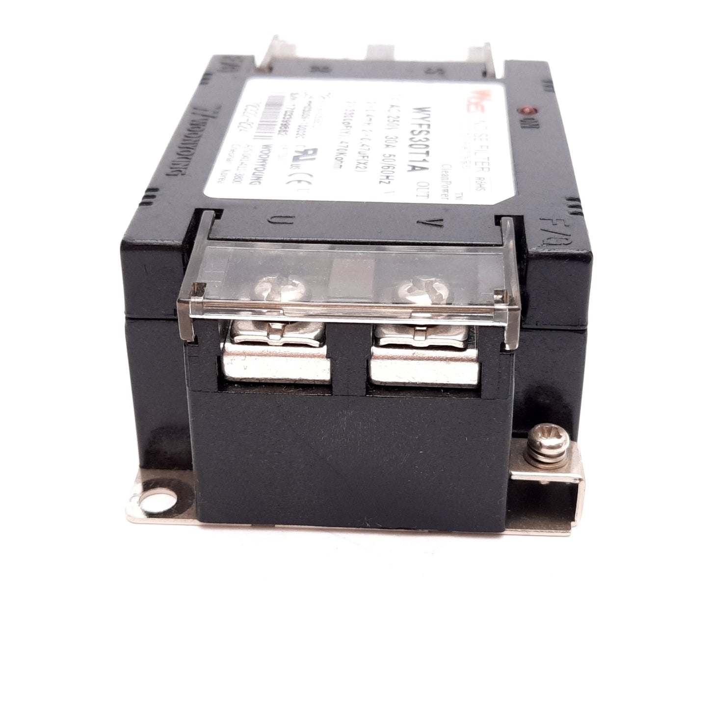 Used Woonyoung WYFS30T1A Wyes Noise Filter, Rating: 250VAC 30A 50/60Hz, 2x 3300pF(Y)