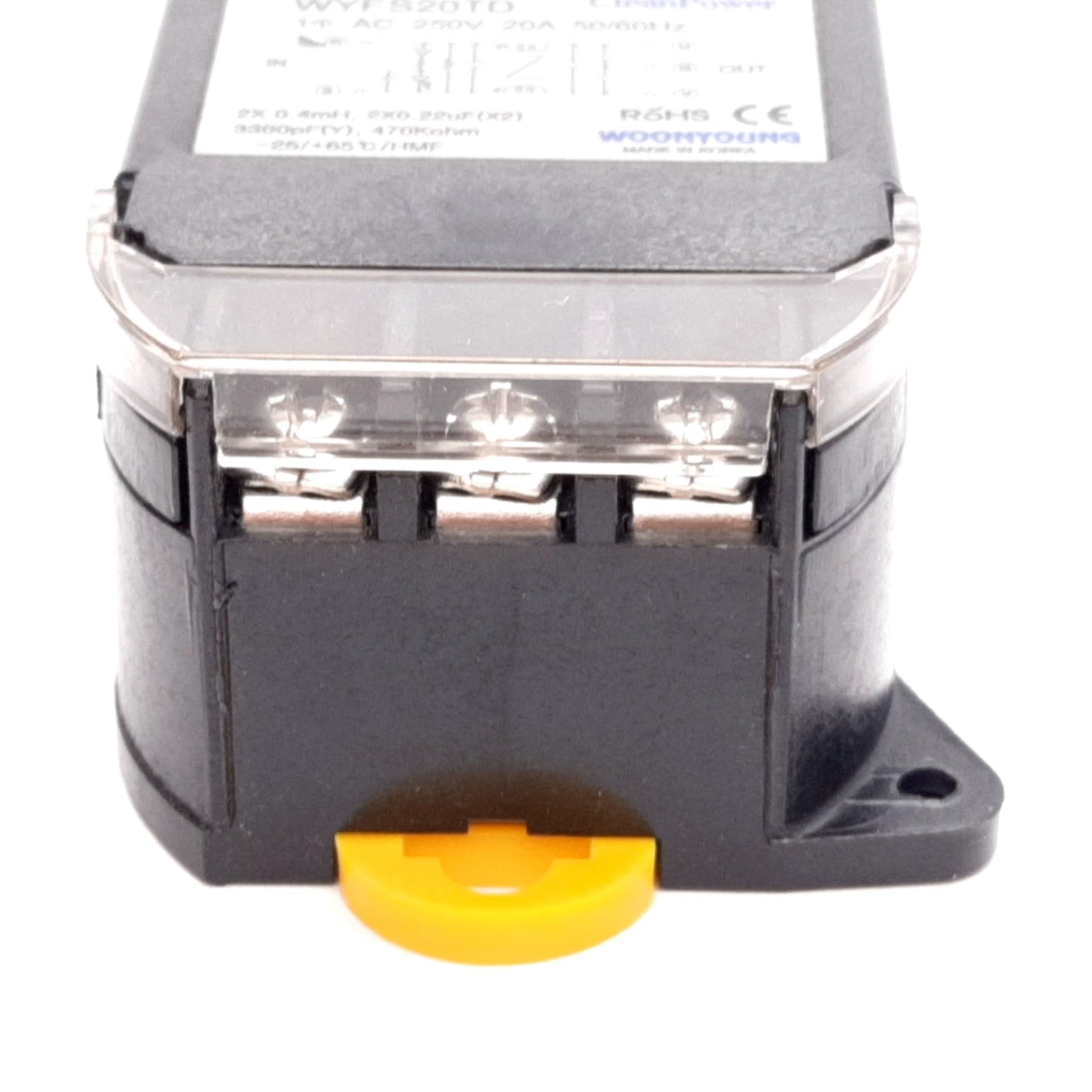 Used Woonyoung WYFS20TD Wyes Noise Filter, Rating: 250VAC 20A 50/60Hz, 3300pF(Y)