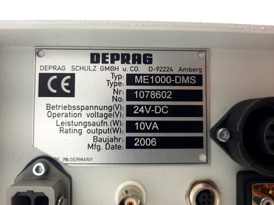New Deprag ME1000-DMS Torque Measuring Electronic Control Box 24VDC 10VA, 0.1-400Nm