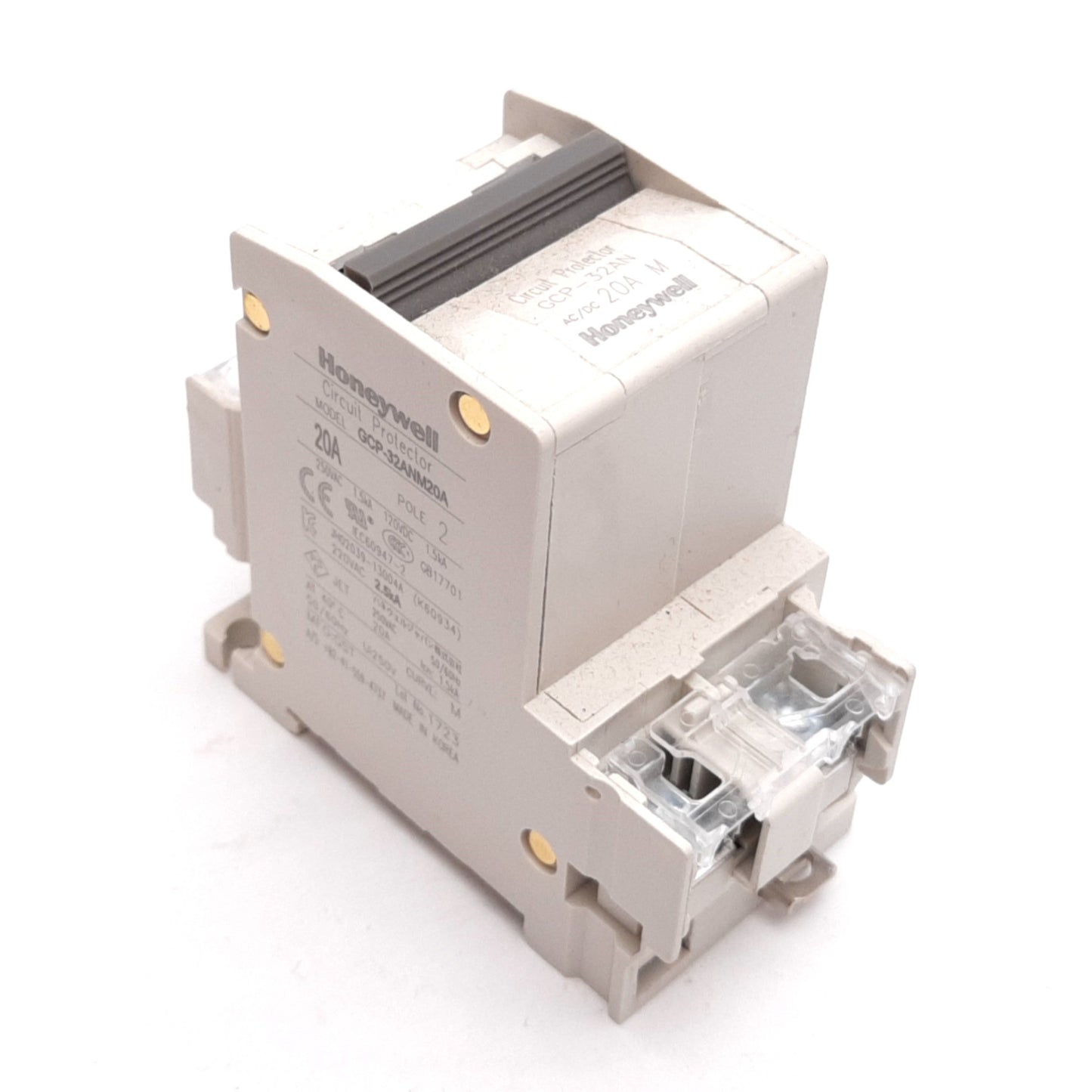 Used Honeywell GCP-32ANM20A Circuit Protector, 2-Pole, M-Curve, 20A 250VAC 120VDC