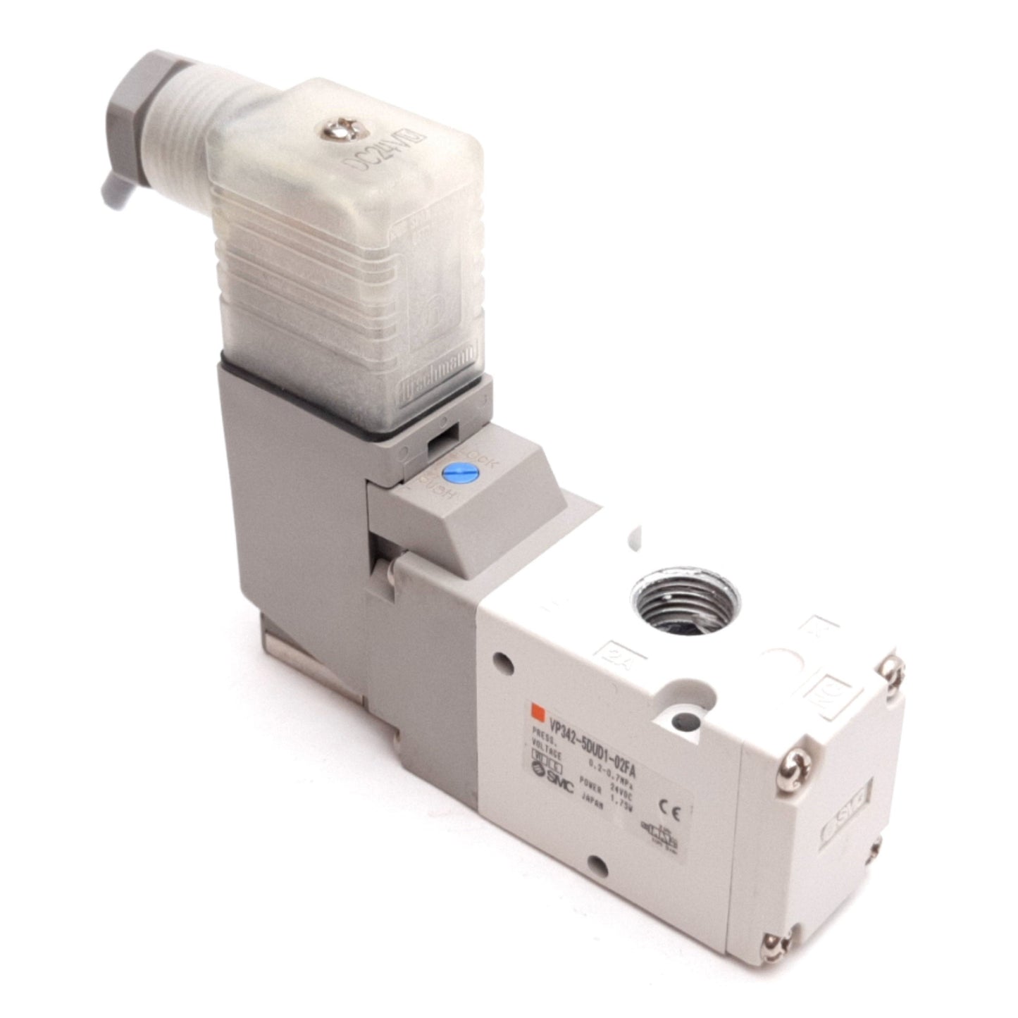 Used SMC VP342-5DUD1-02FA Solenoid Valve, 2-Position 3-Port, 24VDC, 0.2-0.7MPa, G1/4