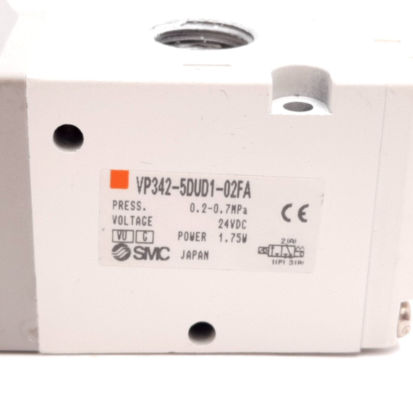 Used SMC VP342-5DUD1-02FA Solenoid Valve, 2-Position 3-Port, 24VDC, 0.2-0.7MPa, G1/4