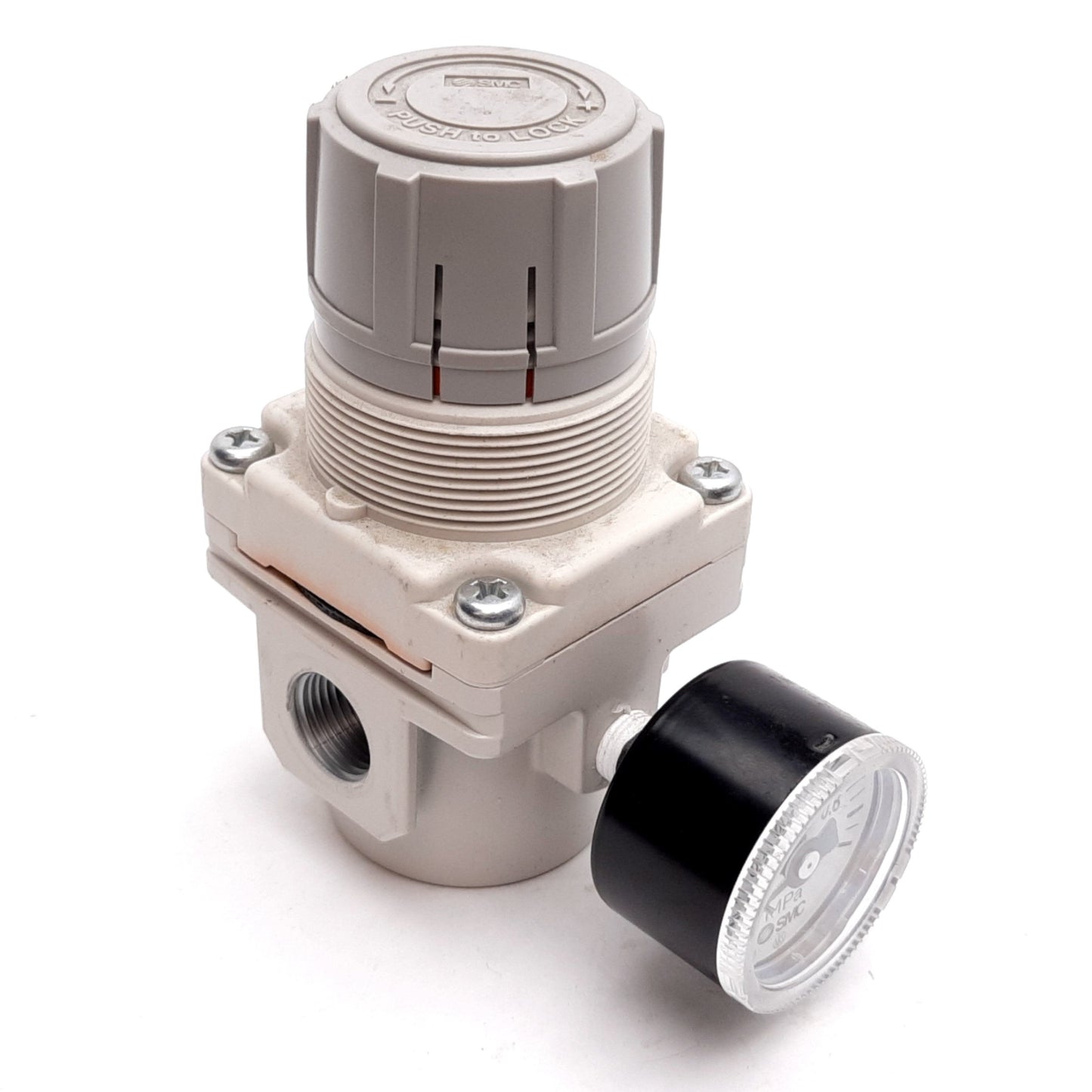 Used SMC AR30-03G-A Pneumatic Cylinder, Supply: 1.0MPa, Set: 0.05-0.7MPa, Rc3/8