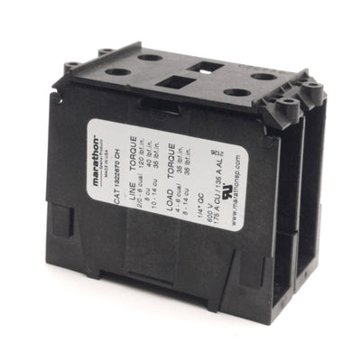 New – Open box Marathon 1322670CH Power Distribution Block 1x4 Line/Load 600V, 175A Max, 2-Pole