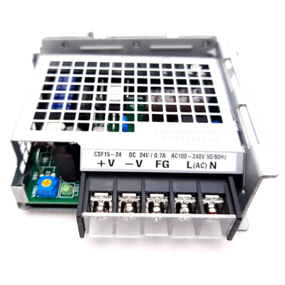 Used Fine Suntronix CSF15-24 Power Supply, Input: 100-240VAC, Output: 24VDC 0.7A