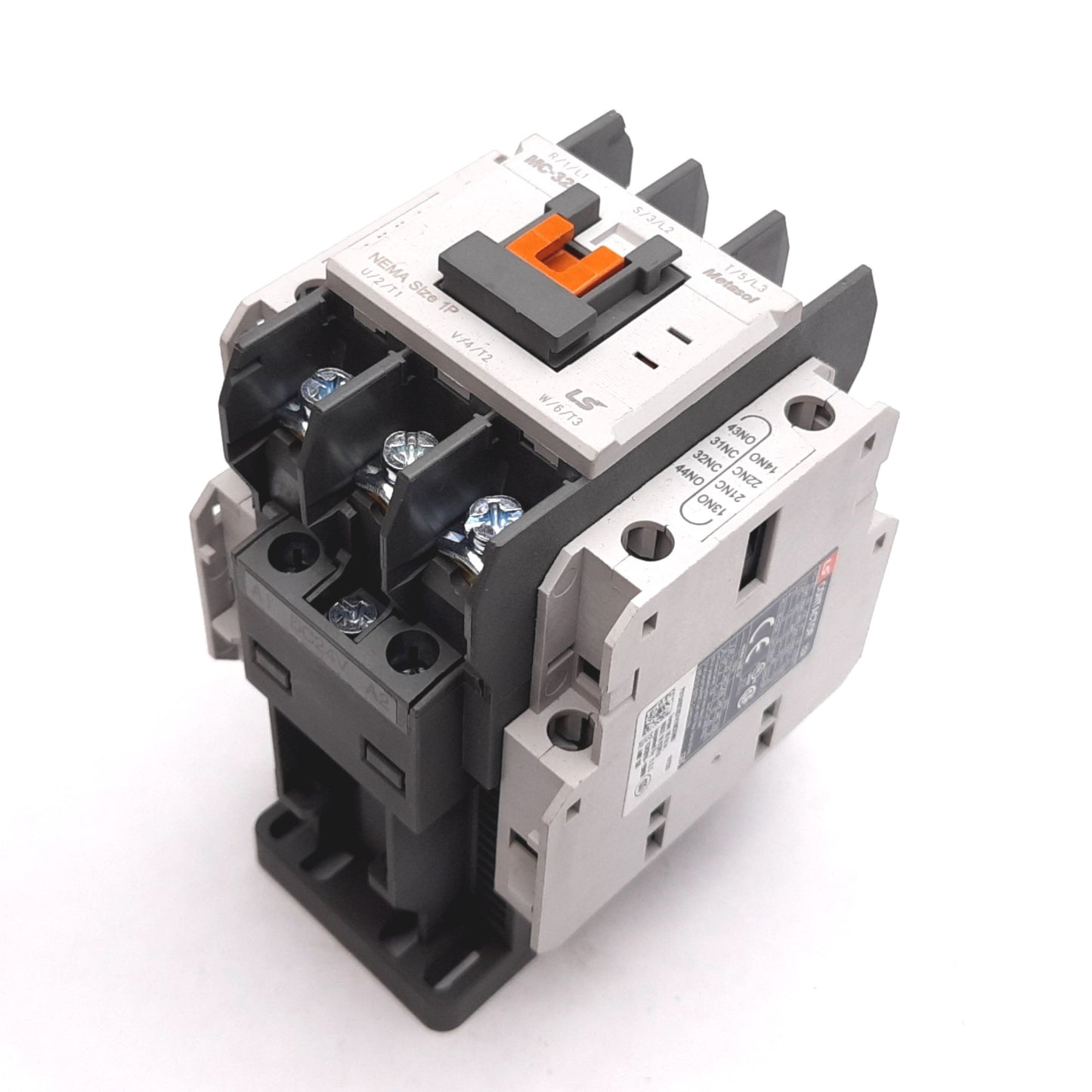 Used LS Electric MC-32a Contactor, 3-Pole, 4x Aux (2x N/O 2x N/C), Coil: 24VDC