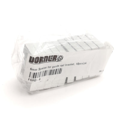 New – Open box Lot of 10 Dorner FGRD-6 Spacer For Guide Rail Bracket, 6mm x 28mm x 25mm