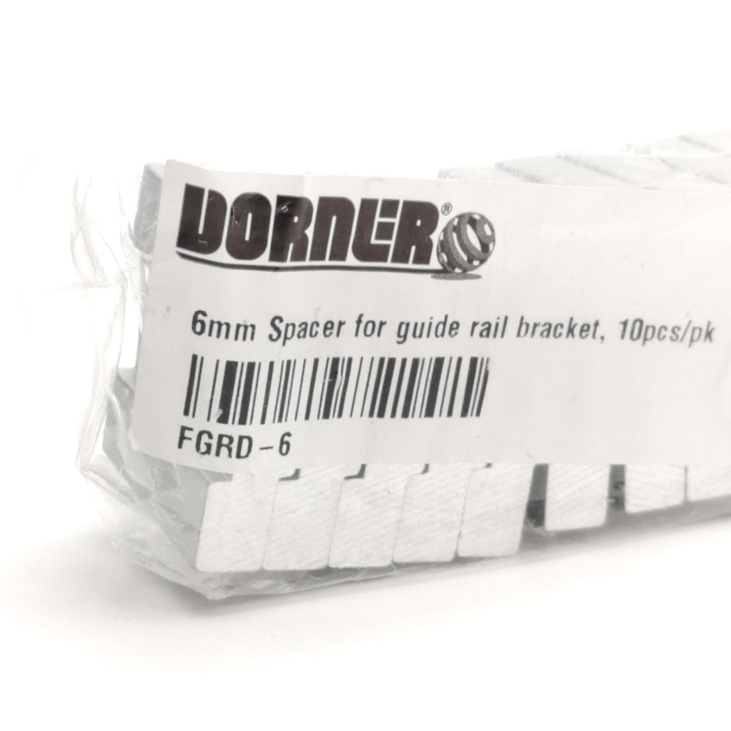 New – Open box Lot of 10 Dorner FGRD-6 Spacer For Guide Rail Bracket, 6mm x 28mm x 25mm