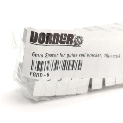 New – Open box Lot of 10 Dorner FGRD-6 Spacer For Guide Rail Bracket, 6mm x 28mm x 25mm