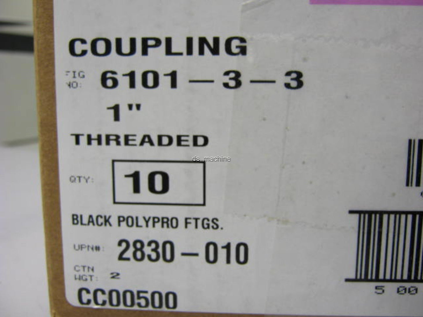 New Lot of 10 New Nibco Chemtrol 6101-3-3 1" Threaded Couplings SCH 80 Black PolyPro