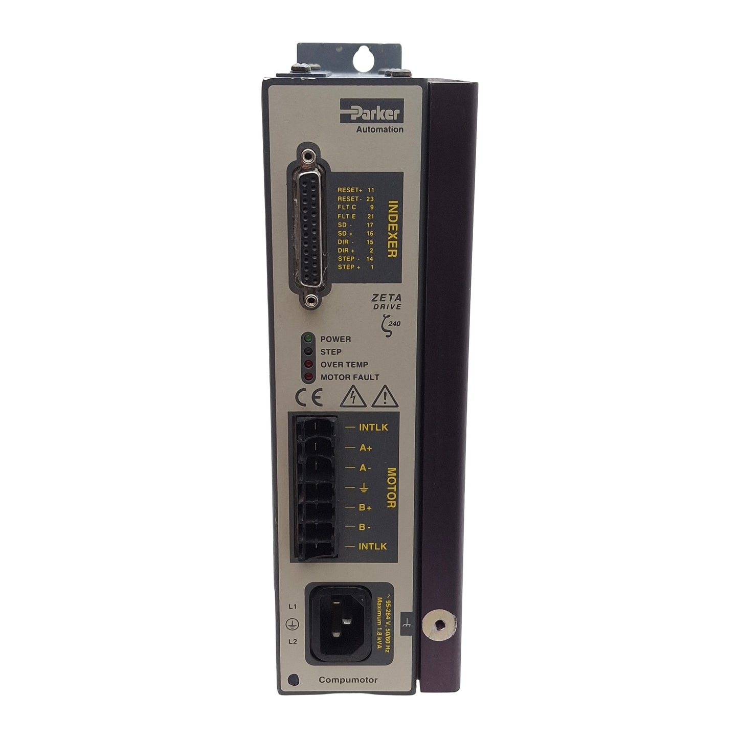 Used Parker ZETA4-240 Stepper Drive, 4A Peak Output, 170/340VDC BUS, 120/240VAC