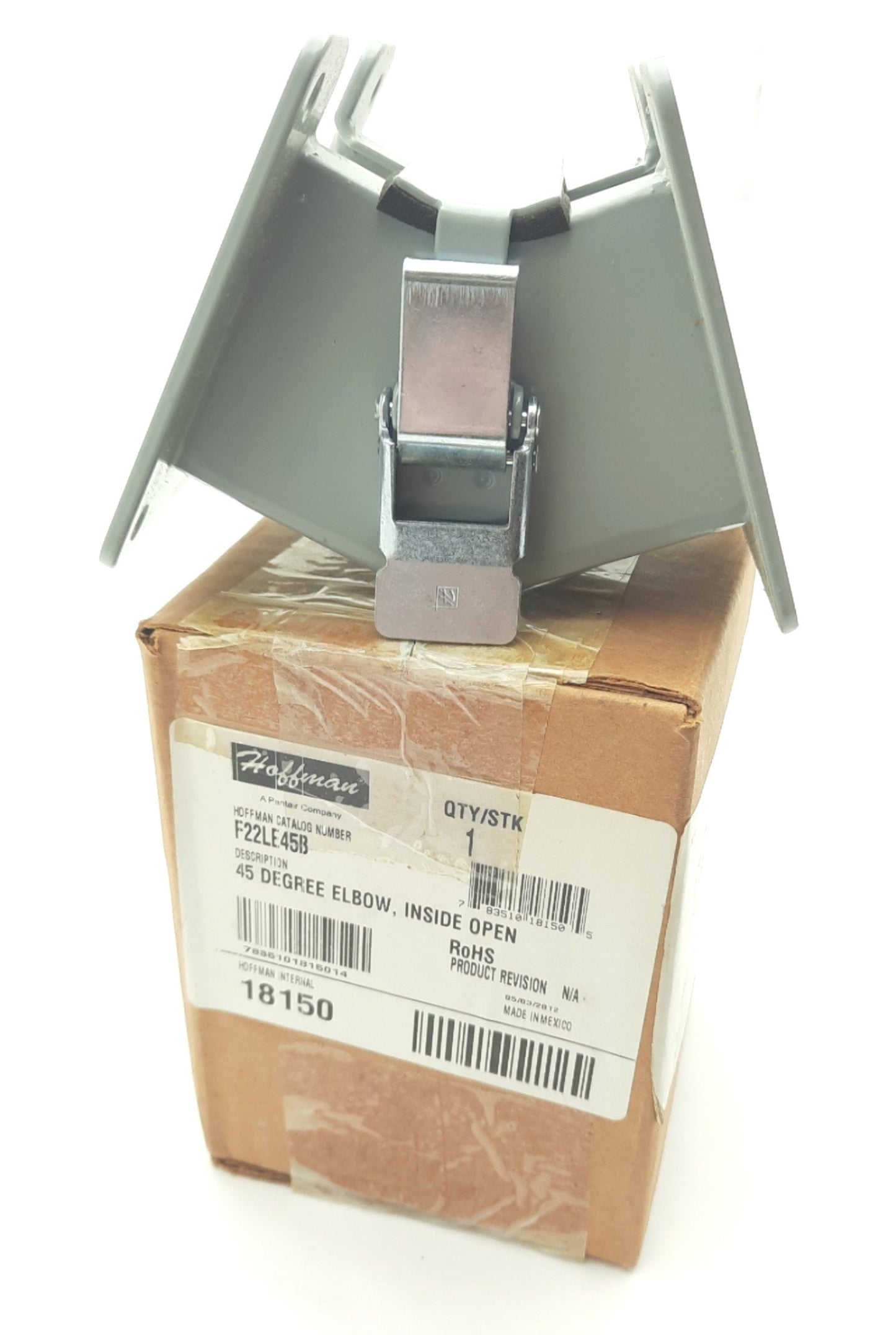 New Hoffman F22LE45B 45 Degree Elbow, Inside Opening 2.5 x 2.5", Gray Steel