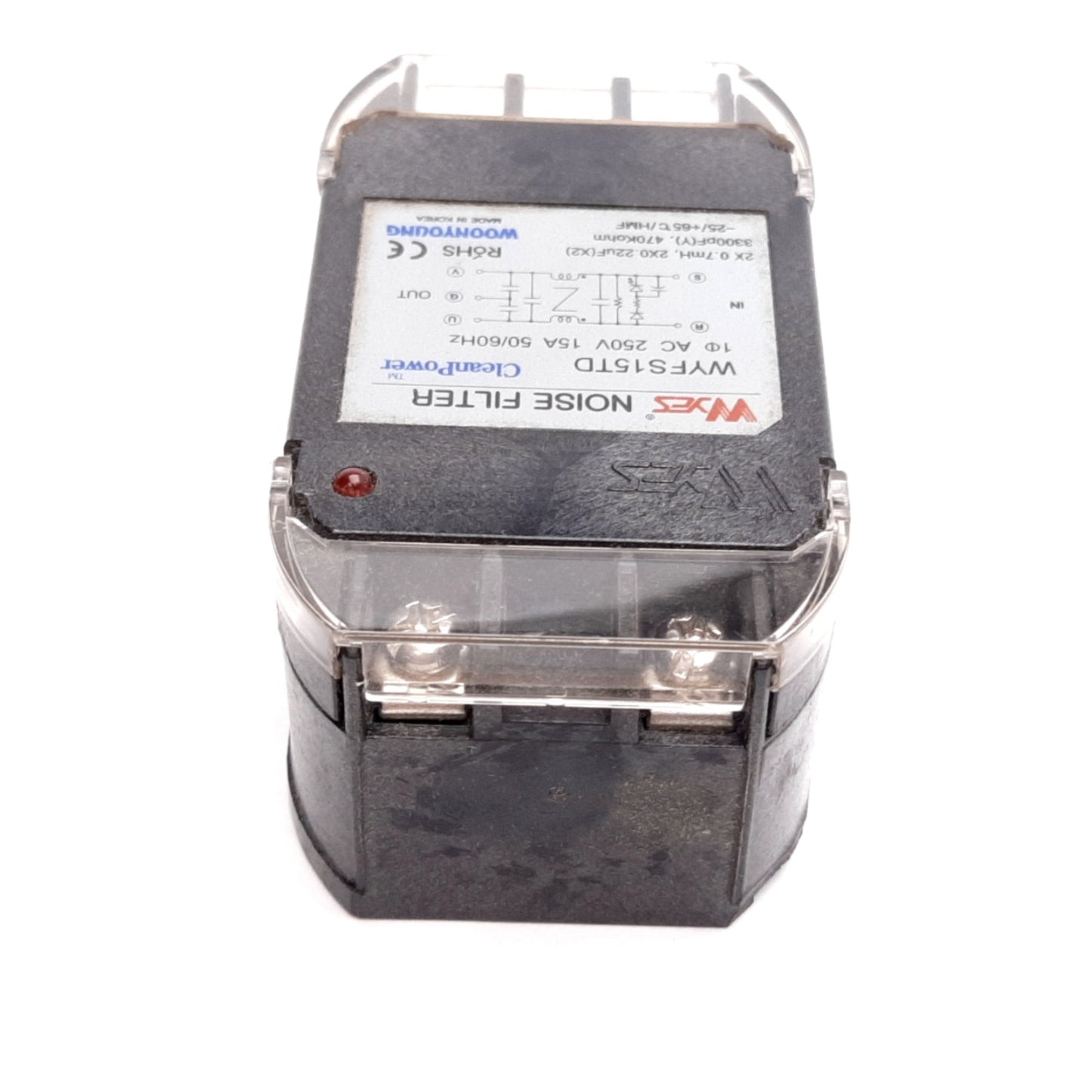 Used Woonyoung WYFS15TD Wyes Noise Filter, Rating: 250VAC 15A 50/60Hz, 3300pF(Y)