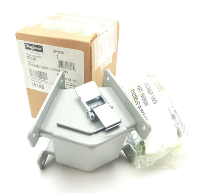 New Hoffman F22LE45C 45 Degree Elbow, Outside Opening 2.5 x 2.5", Gray Steel