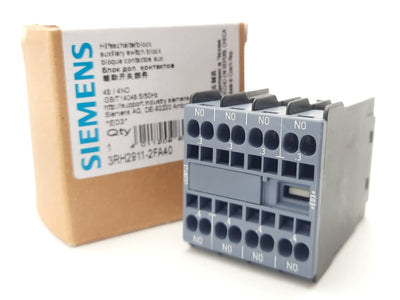 New Siemens 3RH2911-2FA40 Auxiliary Contact Block 240V 10A 4PST N.O