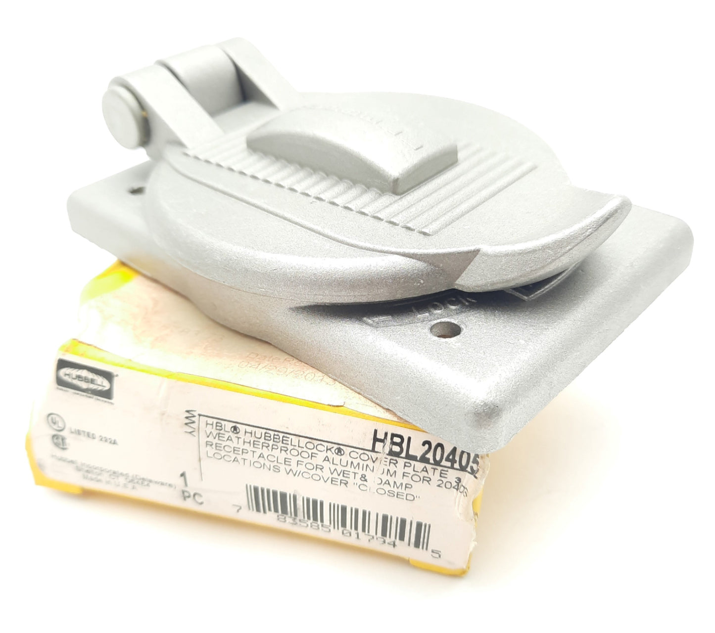 New Hoffman HBL20405 Water Proof Wallplate Lift Cover Plate, Aluminum